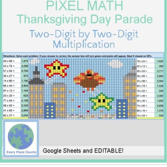 FREE KIDS MATH ACTIVITY -Digital Pixel Art Math Activity On My TPT Store - Picture 1 of 11